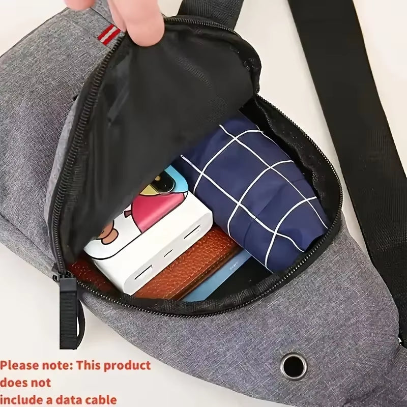 Chest Bag Men'S One Shoulder Crossbody Bag Large Capacity Outdoor Sports and Leisure Fashion Small Shoulder Bag Large Capacit
