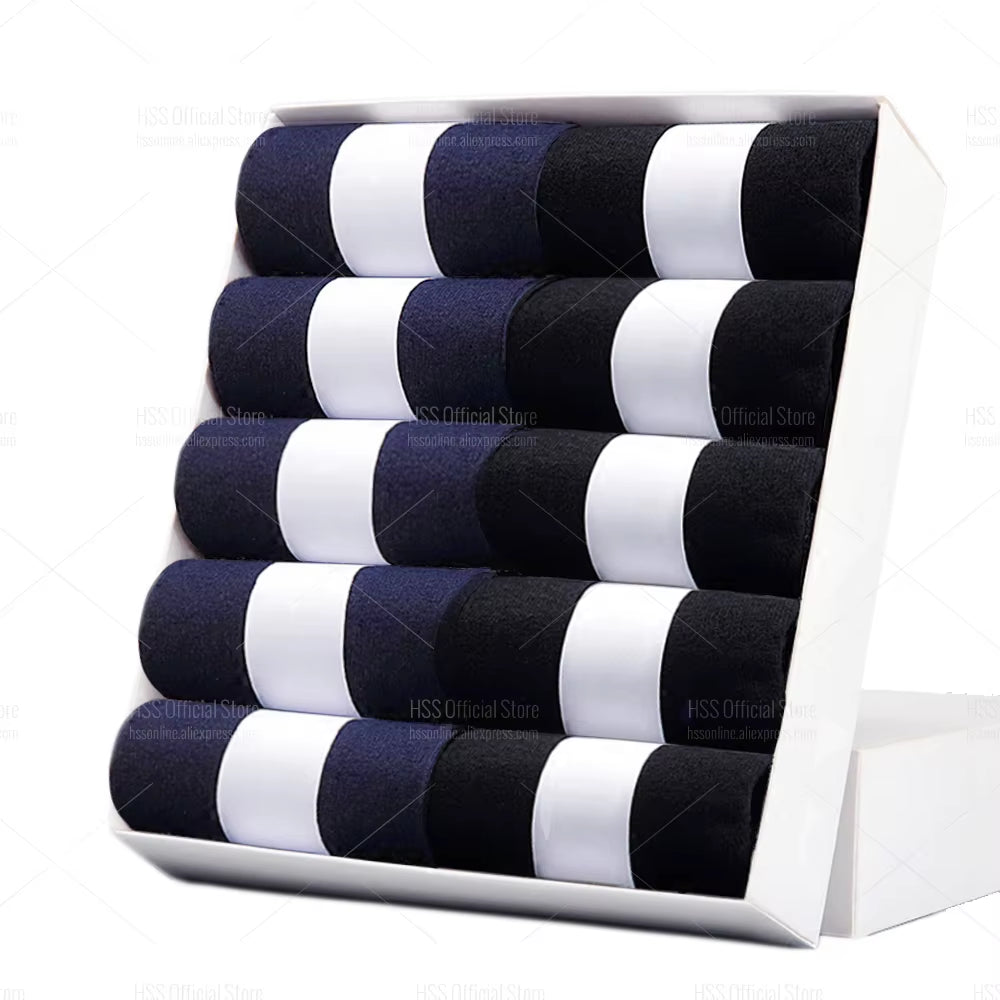 5/10 Pairs Men'S Cotton Blend Socks Black Business Men Socks Soft Breathable Summer Winter for Male Socks plus Size (6.5-14)