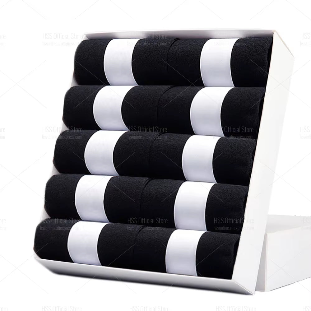 5/10 Pairs Men'S Cotton Blend Socks Black Business Men Socks Soft Breathable Summer Winter for Male Socks plus Size (6.5-14)