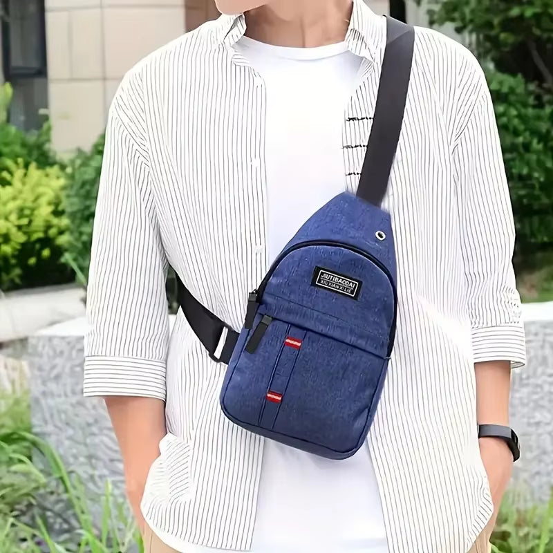 Chest Bag Men'S One Shoulder Crossbody Bag Large Capacity Outdoor Sports and Leisure Fashion Small Shoulder Bag Large Capacit