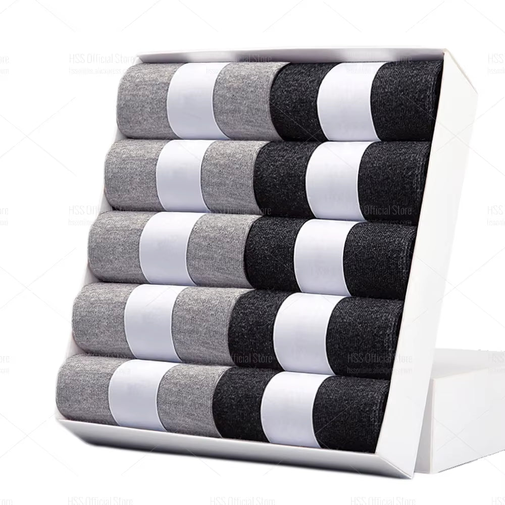 5/10 Pairs Men'S Cotton Blend Socks Black Business Men Socks Soft Breathable Summer Winter for Male Socks plus Size (6.5-14)