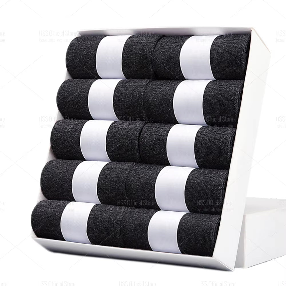5/10 Pairs Men'S Cotton Blend Socks Black Business Men Socks Soft Breathable Summer Winter for Male Socks plus Size (6.5-14)