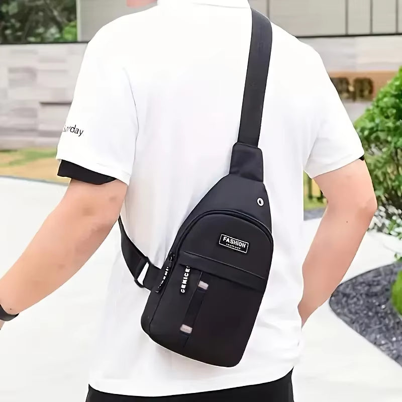 Chest Bag Men'S One Shoulder Crossbody Bag Large Capacity Outdoor Sports and Leisure Fashion Small Shoulder Bag Large Capacit