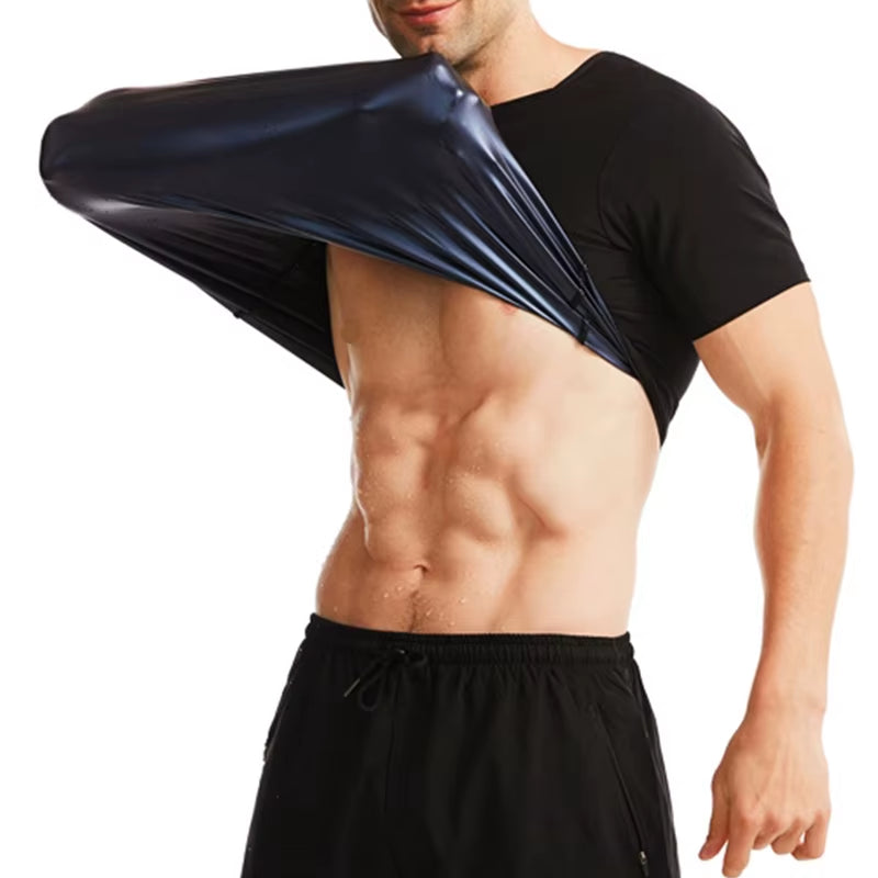 Men Sauna Suit Body Shaper Shirt Weight Loss Vest Waist Trainer Corset Slimming Sweat Tops Workout Suits Fitness Shapewear