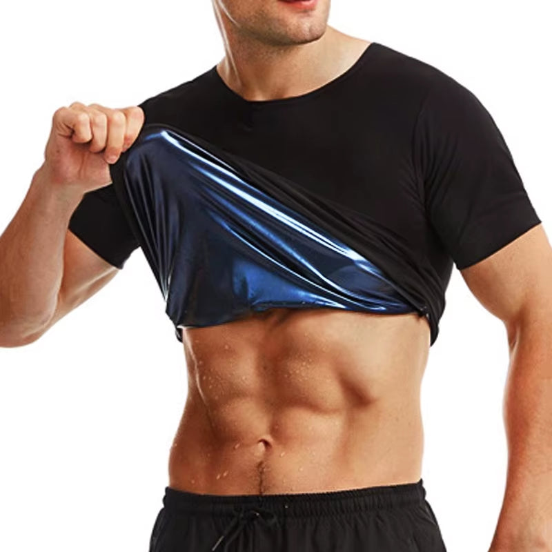 Men Sauna Suit Body Shaper Shirt Weight Loss Vest Waist Trainer Corset Slimming Sweat Tops Workout Suits Fitness Shapewear