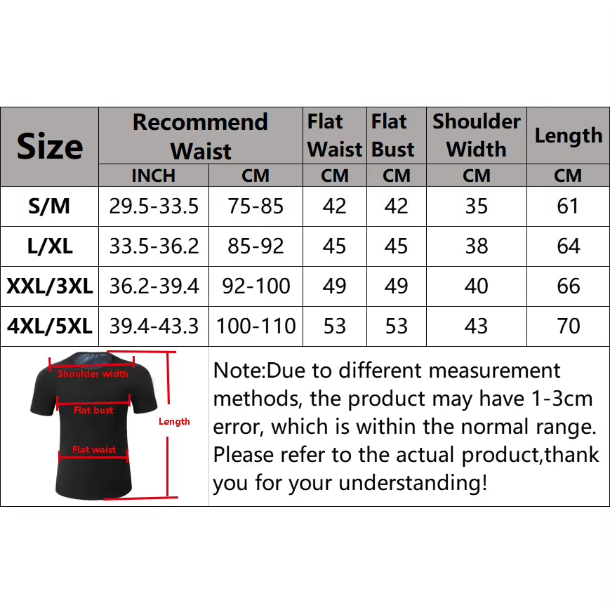 Men Sauna Suit Body Shaper Shirt Weight Loss Vest Waist Trainer Corset Slimming Sweat Tops Workout Suits Fitness Shapewear