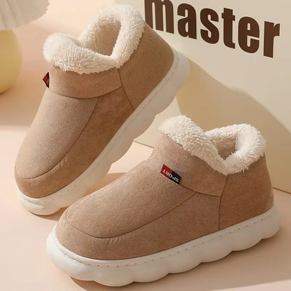 Kidmi Winter Women Shoes Casual House Shoes for Men 2024 Outdoor Warm Cotton Shoes for Women Indoor Plush Padded Slippers Female