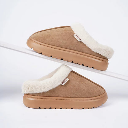 Kidmi Winter Women Shoes Casual House Shoes for Men 2024 Outdoor Warm Cotton Shoes for Women Indoor Plush Padded Slippers Female
