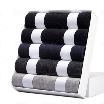 5/10 Pairs Men'S Cotton Blend Socks Black Business Men Socks Soft Breathable Summer Winter for Male Socks plus Size (6.5-14)