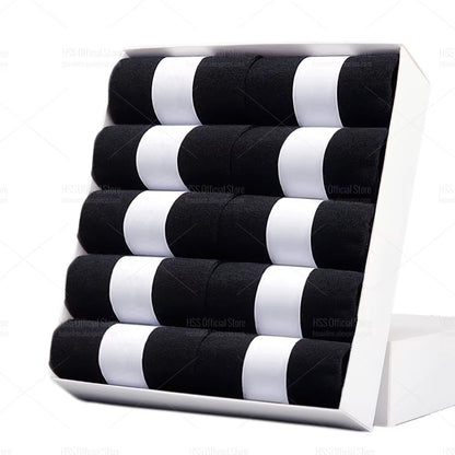 5/10 Pairs Men'S Cotton Blend Socks Black Business Men Socks Soft Breathable Summer Winter for Male Socks plus Size (6.5-14)