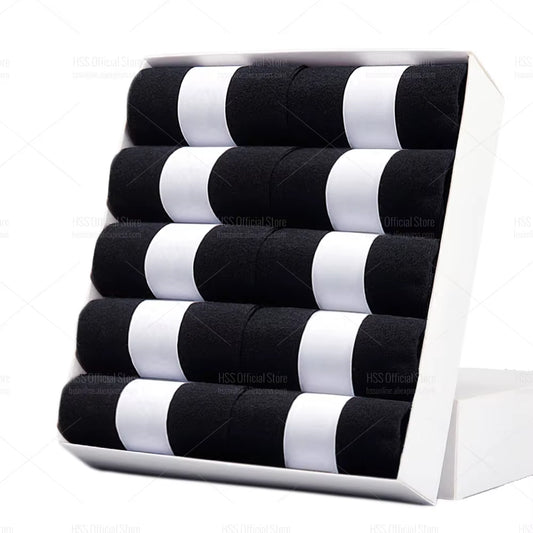 5/10 Pairs Men'S Cotton Blend Socks Black Business Men Socks Soft Breathable Summer Winter for Male Socks plus Size (6.5-14)