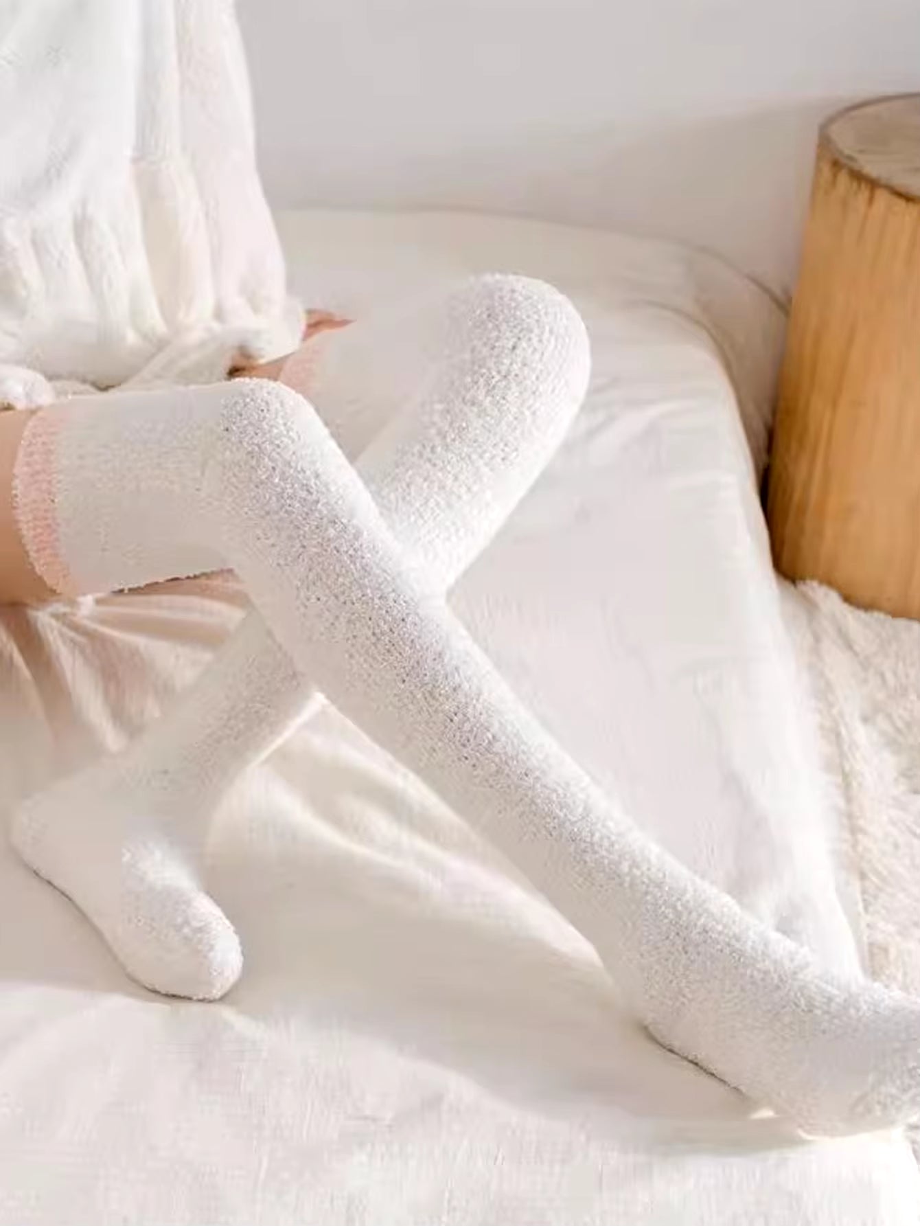 2 Pairs Cute Cow Spots Print Socks, Thickened & Warm Coral Fleece Socks, Women'S Stockings & Hosiery
