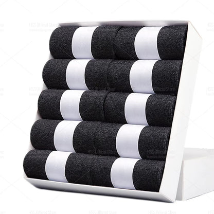 5/10 Pairs Men'S Cotton Blend Socks Black Business Men Socks Soft Breathable Summer Winter for Male Socks plus Size (6.5-14)