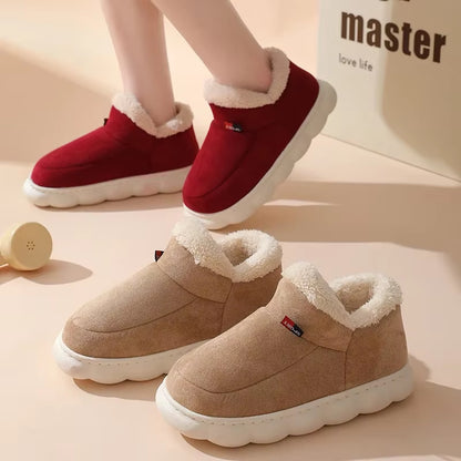 Kidmi Winter Women Shoes Casual House Shoes for Men 2024 Outdoor Warm Cotton Shoes for Women Indoor Plush Padded Slippers Female