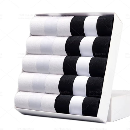 5/10 Pairs Men'S Cotton Blend Socks Black Business Men Socks Soft Breathable Summer Winter for Male Socks plus Size (6.5-14)