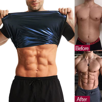 Men Sauna Suit Body Shaper Shirt Weight Loss Vest Waist Trainer Corset Slimming Sweat Tops Workout Suits Fitness Shapewear