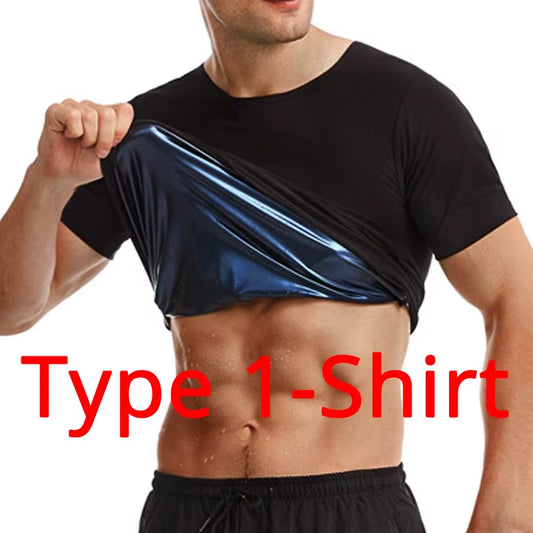 Men Sauna Suit Body Shaper Shirt Weight Loss Vest Waist Trainer Corset Slimming Sweat Tops Workout Suits Fitness Shapewear